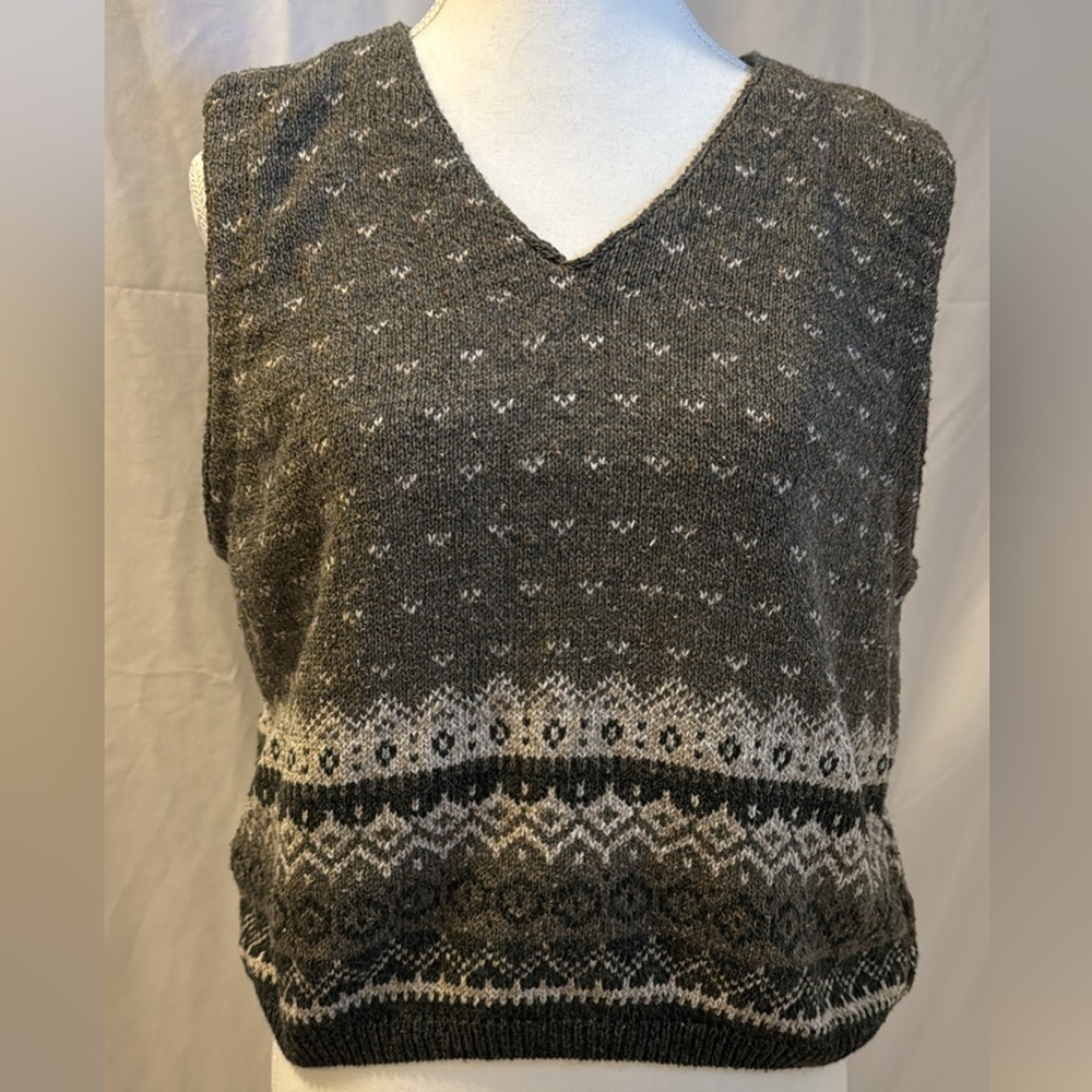 Vintage 90s Eddie Bauer Sweater Vest - Made in USA - Womens XL